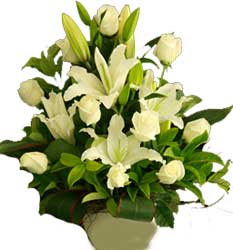 ABC Flowers St. Vincent's Hospital Fitzroy Melbourne deliver A042 south yarra an all white flower arrangement melbourne wide free delivery melbourne inner suburbs